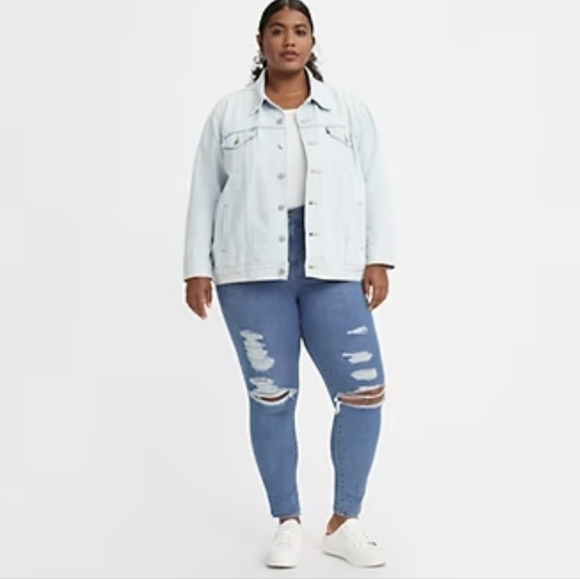 Levi's 720 high rise super skinny denim distressed jeans. Plus Size NWT Sz 22W - Picture 1 of 12